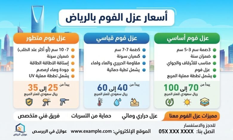 أسعار عزل الفوم بالرياض