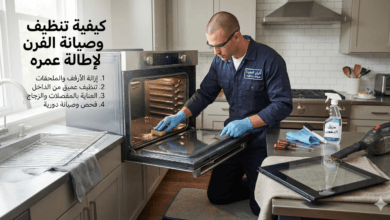 تنظيف افران بابها